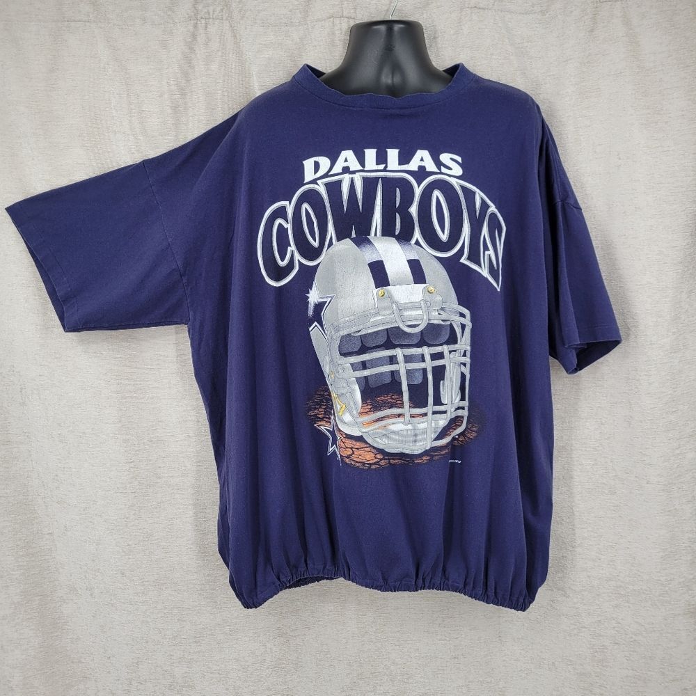 Dallas Cowboys 90s Single Stitch Vintage Navy Blue T-Shirt Tee Plus Size